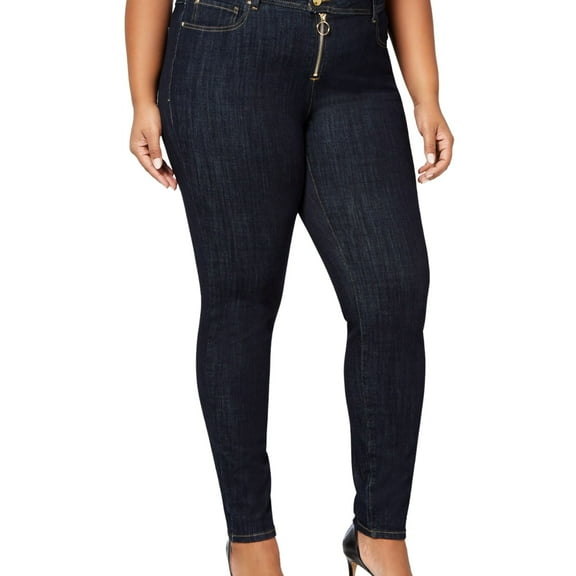 I.N.C Womens Coutour Skinny Fit Jeans, Blue, Plus Size, 28W