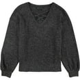 thumbnail image 1 of I.N.C Womens Criss-Cross Front Pullover Sweater, Grey, Large, 1 of 2