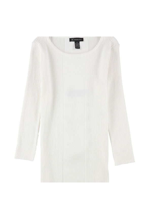 I.N.C Womens Crosert Back Knit Sweater, White, Medium