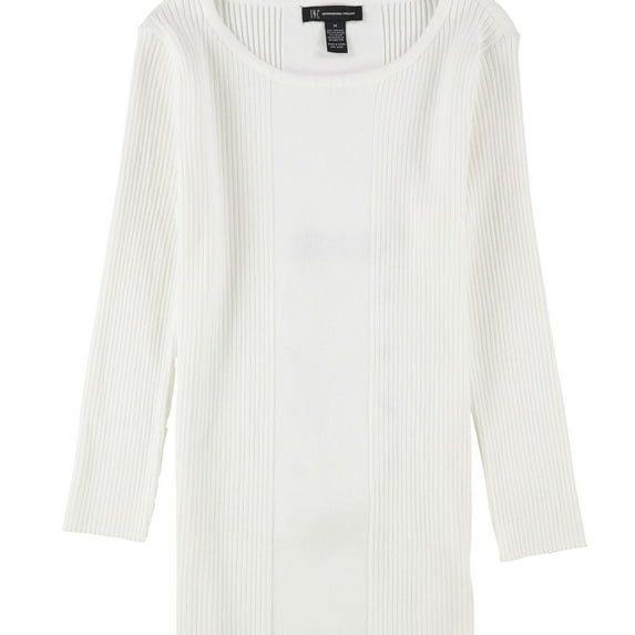 I.N.C Womens Crosert Back Knit Sweater, White, Medium