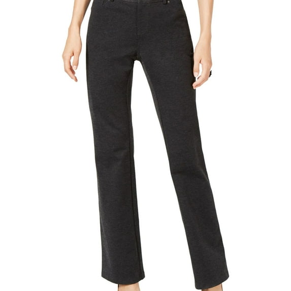 I.N.C Womens Curvy Heathered Casual Trouser Pants, Grey, 8