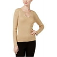 thumbnail image 1 of I-N-C Womens Cutout Pullover Sweater, Metallic, PM, 1 of 1