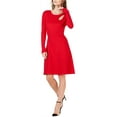 thumbnail image 1 of I-N-C Womens Cutout Sweater Dress, Red, Large, 1 of 2