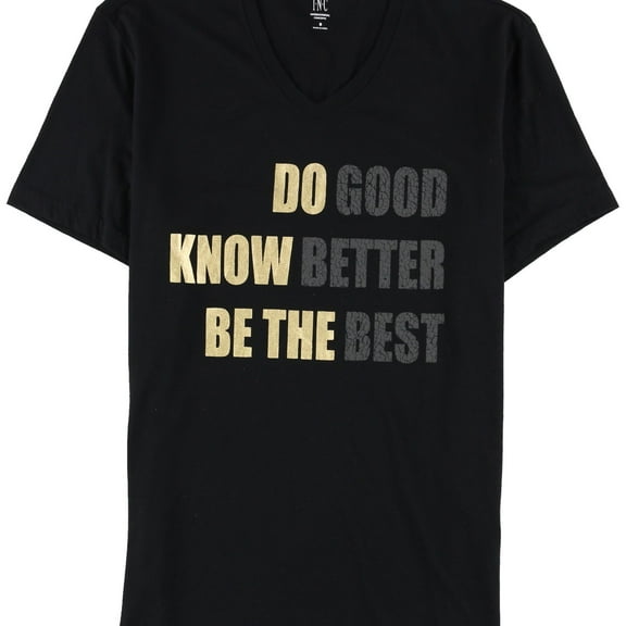 I.N.C Womens Do Good Graphic T-Shirt, Black, Small