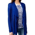 thumbnail image 1 of I.N.C Womens Draped Cardigan Sweater, Blue, Medium, 1 of 1
