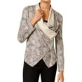 thumbnail image 1 of I.N.C Womens Draped Jacket, Beige, XX-Large, 1 of 2