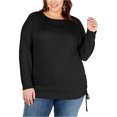 thumbnail image 1 of I-N-C Womens Drawstring Pullover Sweater, Black, 2X, 1 of 2
