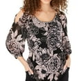 thumbnail image 1 of I.N.C Womens Embellished Collar Cold Shoulder Blouse, Black, Small, 1 of 1