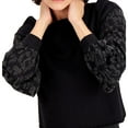 thumbnail image 1 of I.N.C Womens Embellished-Sleeve Pullover Sweatshirt, Black, XX-Large, 1 of 1