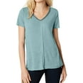 thumbnail image 1 of I.N.C Womens Embellished V-Neck Pullover Blouse, Green, Medium, 1 of 2