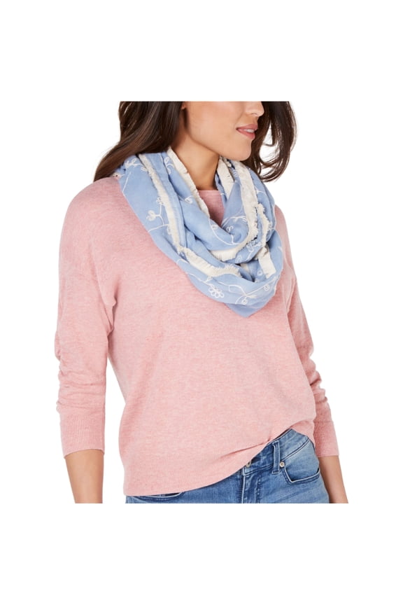 Womens Embroidered Loop Infinity Scarf Wrap
