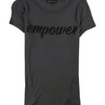 thumbnail image 1 of I.N.C Womens Empower Embellished T-Shirt, Grey, Medium, 1 of 1