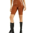 thumbnail image 1 of I.N.C Womens Faux Leather Casual Walking Shorts, Brown, 14, 1 of 1