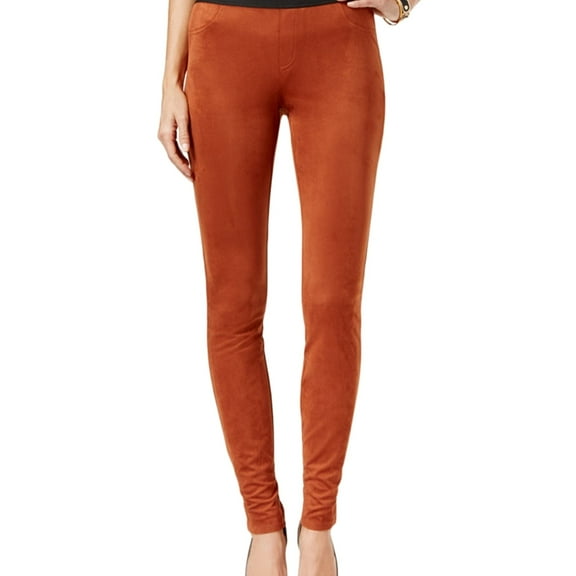 I.N.C Womens Faux Suede Casual Leggings, Orange, Petite, 14P