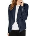 thumbnail image 1 of I.N.C Womens Faux-Suede Jacket, Blue, Large, 1 of 2