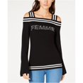 thumbnail image 1 of I-N-C Womens Femme Pullover Sweater, Black, Medium, 1 of 2