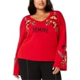 thumbnail image 1 of I.N.C Womens Femme Pullover Sweater, Red, Plus Size, 2X, 1 of 2