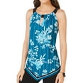 thumbnail image 1 of I.N.C Womens Floral Halter Blouse Top, Green, X-Small, 1 of 2