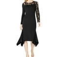 thumbnail image 1 of I.N.C Womens Floral Lace Inset Sweater Dress, Black, Medium, 1 of 3