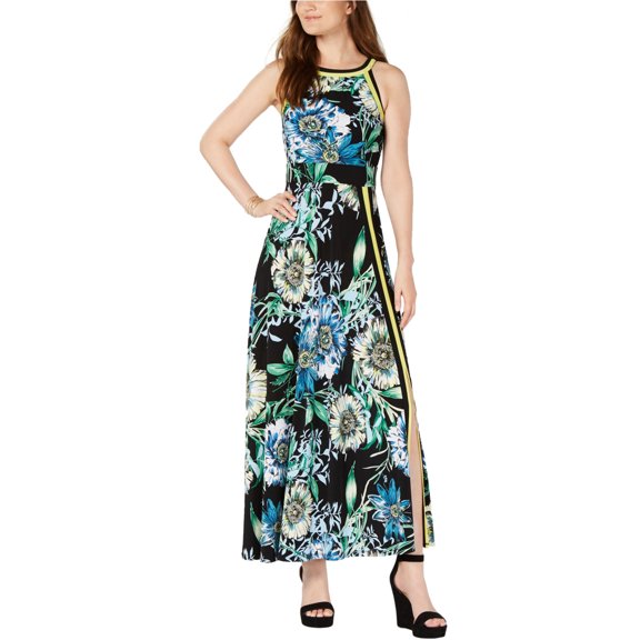 I.N.C Womens Floral Maxi Dress, Blue, X-Small