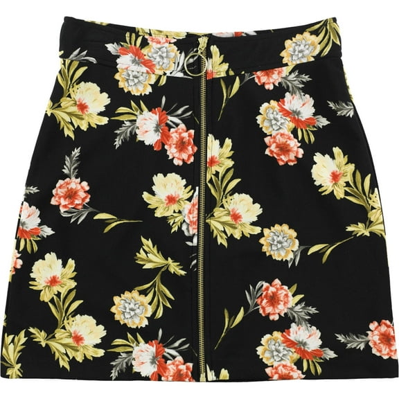 I.N.C Womens Floral Mini Skirt, Black, XX-Large