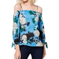 thumbnail image 1 of I-N-C Womens Floral Off The Shoulder Blouse, 1 of 2