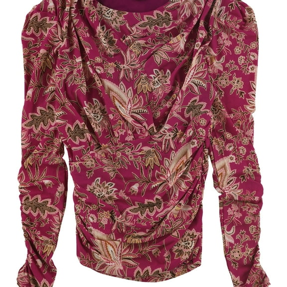 I.N.C Womens Floral Pullover Blouse, Pink, Small