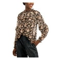 thumbnail image 1 of I.N.C Womens Floral Ruffled Blouse, Metallic, X-Large, 1 of 2
