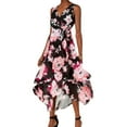 thumbnail image 1 of I.N.C Womens Floral Ruffled Dress, Black, 6, 1 of 1