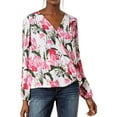 thumbnail image 1 of I.N.C Womens Floral Split Sleeve Pullover Blouse, Multicoloured, Small, 1 of 1