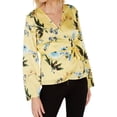 thumbnail image 1 of I.N.C Womens Floral Wrap Blouse, Yellow, Medium, 1 of 1