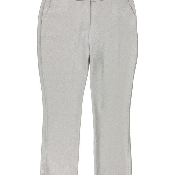 I.N.C Womens Foil Crepe Casual Cropped Pants, Beige, 14