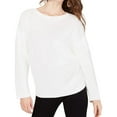 thumbnail image 1 of I.N.C Womens Fringe-Detail Dolman Knit Sweater, White, Large, 1 of 2