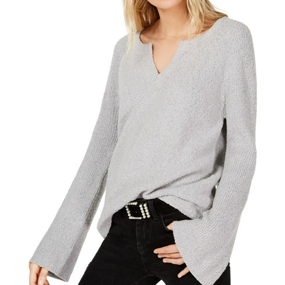 I.N.C Womens Fuzzy Knit Sweater, Grey, X-Large