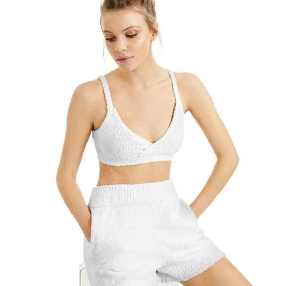 I.N.C Womens Fuzzy Tank Top, White, X-Small