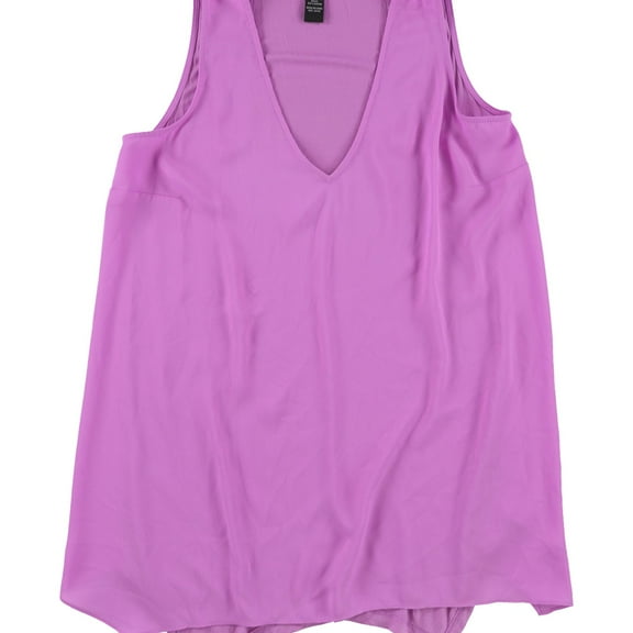 I.N.C Womens Hankerchief Hem Sleeveless Blouse Top, Purple, Large
