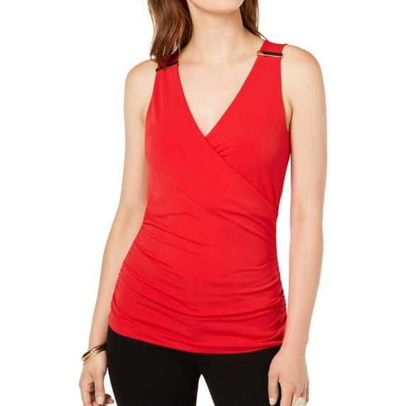 I.N.C Womens Hardware Tank Top, Red, X-Large