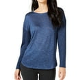 thumbnail image 1 of I.N.C Womens Heathered Pullover Blouse, Blue, Medium, 1 of 2