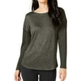 thumbnail image 1 of I.N.C Womens Heathered Pullover Blouse, Green, X-Small, 1 of 1
