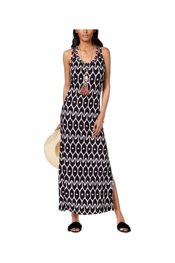 I.N.C Womens Ikat Print Maxi Dress, Multicoloured, Small