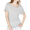 thumbnail image 1 of I.N.C Womens Jeweled Embellished T-Shirt, Grey, Small, 1 of 2
