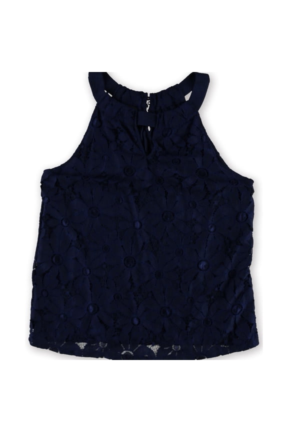 I.N.C Womens Lace Knit Blouse, Black, XX-Large