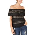 thumbnail image 1 of I-N-C Womens Lace Off the Shoulder Blouse, Black, XX-Large, 1 of 1