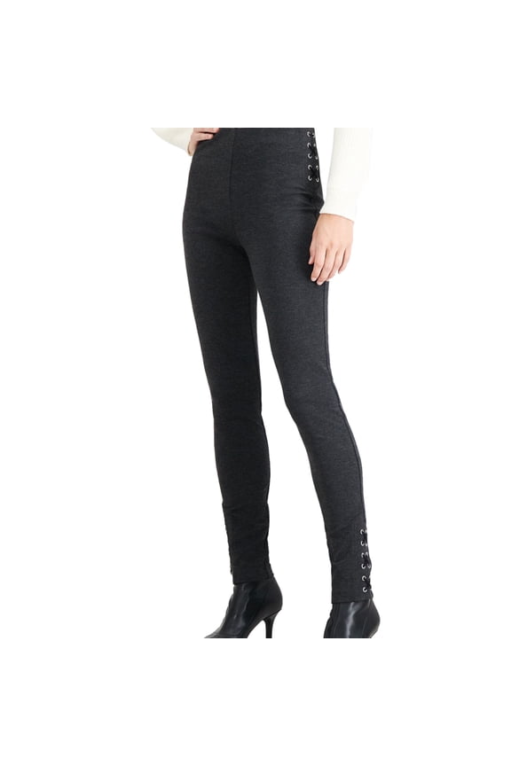 I.N.C Womens Lace-Up Casual Lounge Pants, Grey, 8 Regular