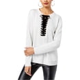 thumbnail image 1 of I.N.C Womens Lace-Up Sweatshirt, Grey, X-Small, 1 of 1