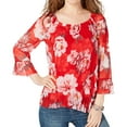 thumbnail image 1 of I.N.C Womens Laye  red Peasant Blouse, Red, X-Large, 1 of 2