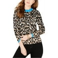 thumbnail image 1 of I.N.C Womens Leopard Pullover Sweater, Black, Small, 1 of 2