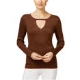 thumbnail image 1 of I-N-C Womens Long Sleeve Knit Sweater, Metallic, Small, 1 of 2