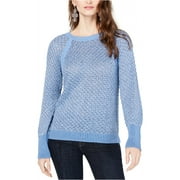 I-N-C Womens Metallic Pullover Sweater, Blue, X-Small