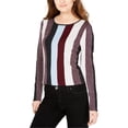 thumbnail image 1 of I.N.C Womens Metallic Stripe Pullover Sweater, Red, X-Large, 1 of 2